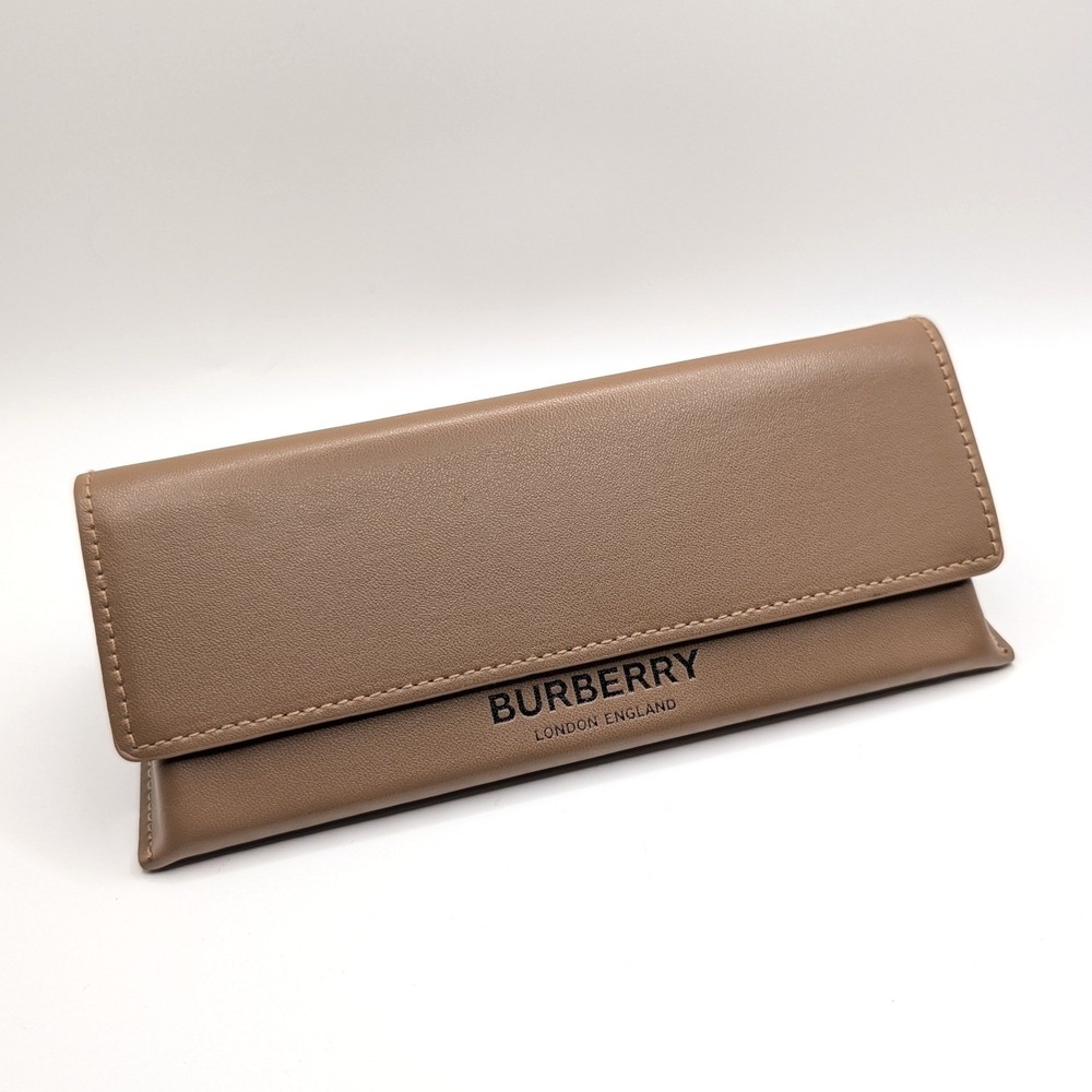 Burberry Tan Folding Sunglasses Case Triangular Collapsible Logo Case